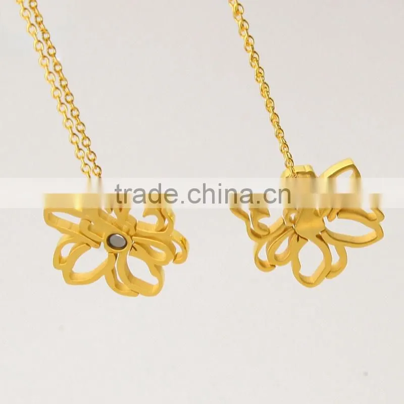 New Product Pendant with Gold Magnet Flower for Mother Necklace