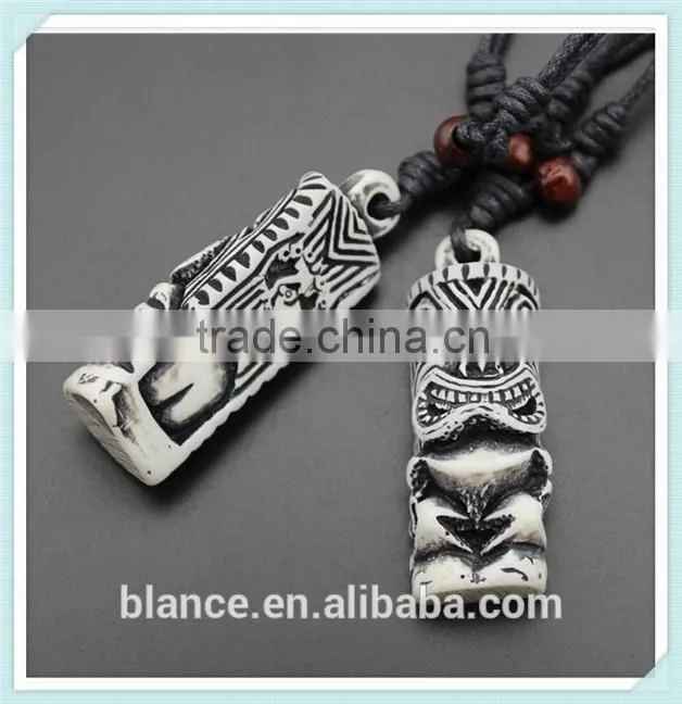 resin tiki pendant small tiki god figurine necklace