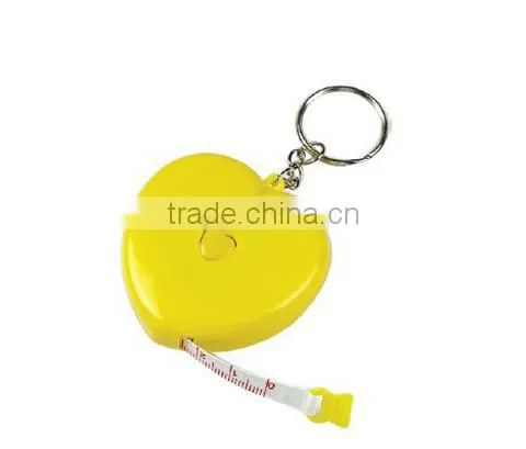 heart shape plastic measuring tape with keyring promotion