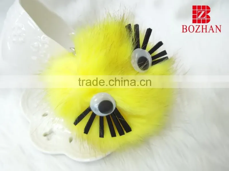 Artificial cartoon style pompom fur ball keychain