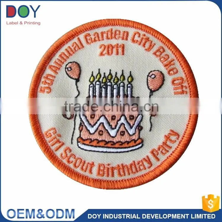 Wholesale high quality customized designed washable eco-friendly garment fabric embroidery badges