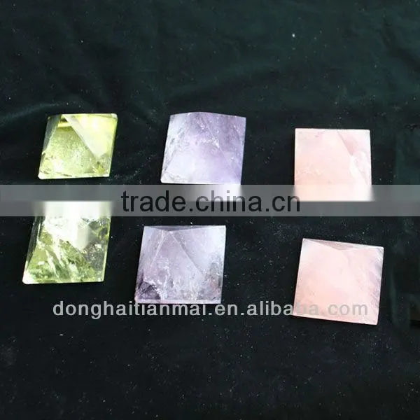 Natural Rock Rose Crystal Pyramid / Rose Quartz Crystal Pyramid for sale