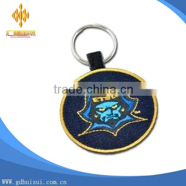 Embroidery customized lock key shaped key chains without MOQ