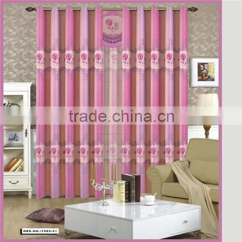 polyester curain fabric printing blackout curtain fabric with curtain net