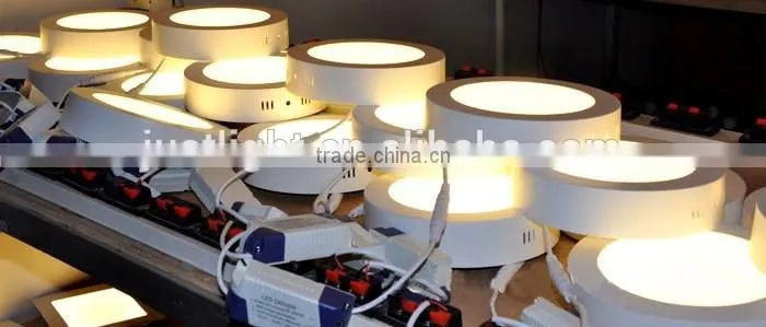 Surface mounted AC85-265V 6W12w18w24w36w ceiling lamp led round panel lights