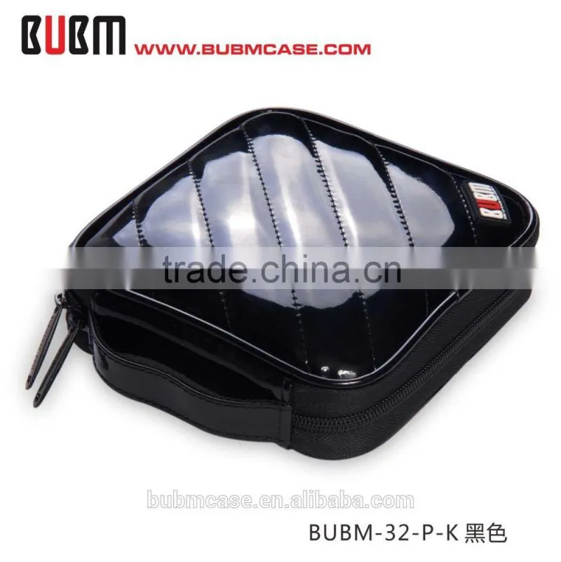 Black BUBM 32 Capacity PU Leather Cover CD Case CD Box DVD Case CD-ROM Holder Car Disc Case
