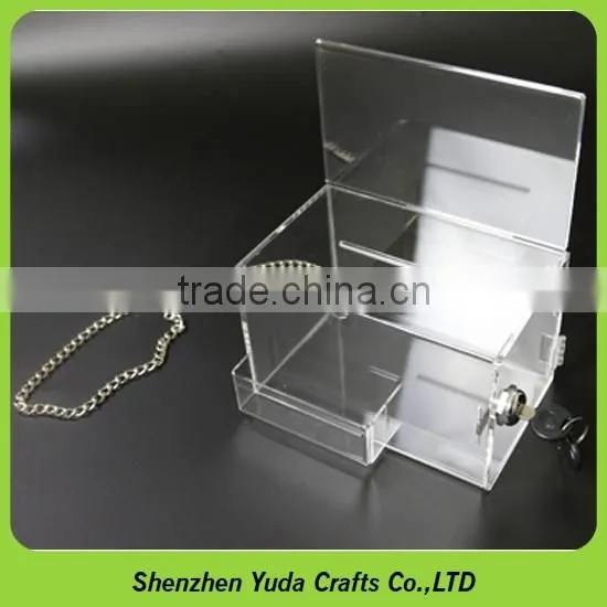 elegant white acrylic donation box with brochure holder high quality wholesale price