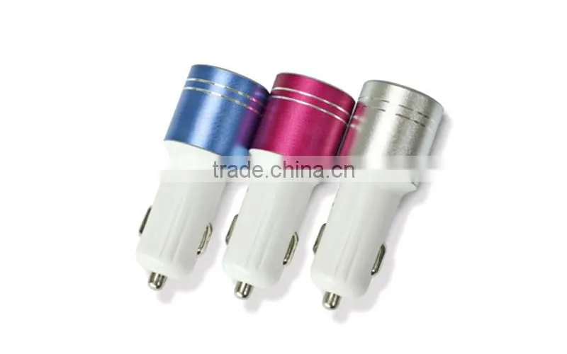 Alloy shell usb car charger 2 output port