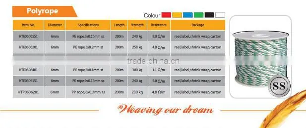 6mm braided rope for farming