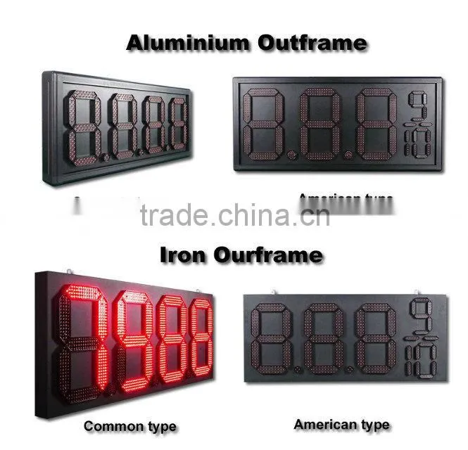 customized inch 4 digit led diesel gas price display sign