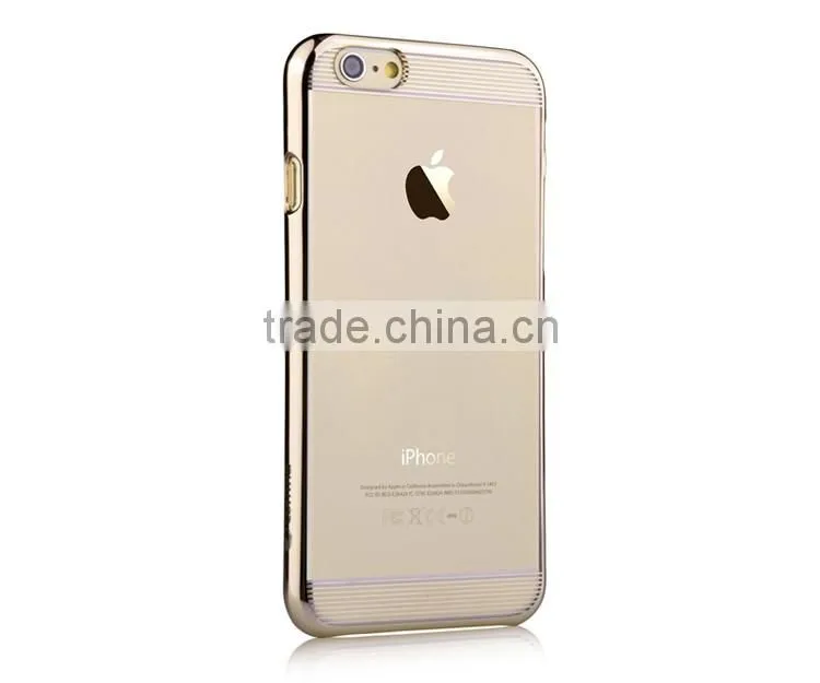 With Packing Smartphone Hard Case Clear for iPhone 6, Electroplating with Laser Cutting PC Case Cover for iPhone 6s