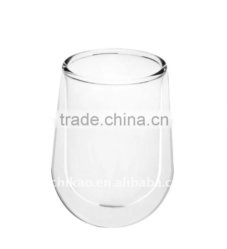 Double wall glass cup