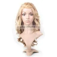 Elegant and beautiful long blonde lace front wavy wig