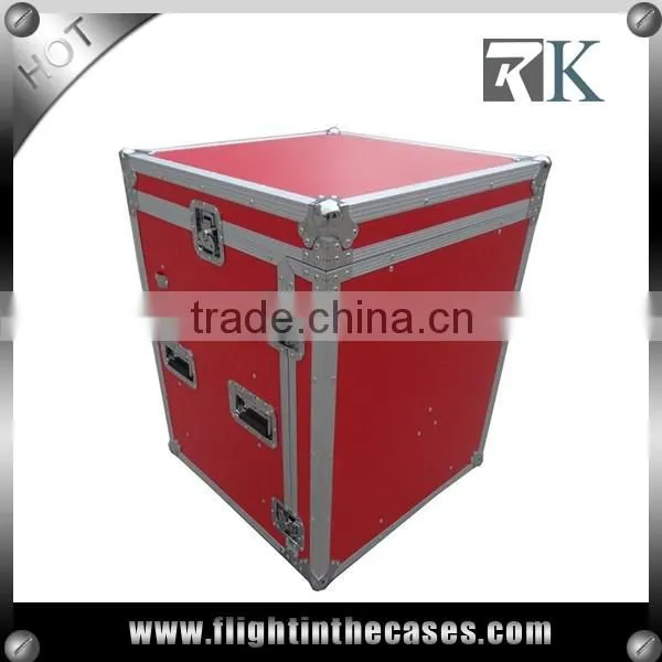 Drawer Flight Case with DJ Work Table and Wheels, 4 Drawers--2 x 4U, 2 x 3U High