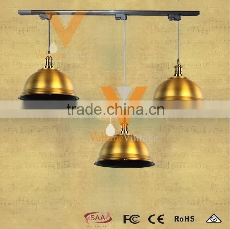 New arrival vintage brass pendant lamp chandelier lighting with track lamp
