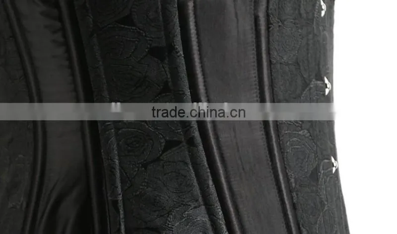 Factory price double steel boned brocade waist training corset