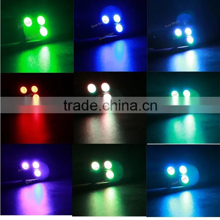 Newest products remote controlled colorful led auto lamp 2pcs T10 car led 5050 rgb bulb