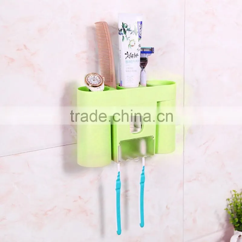Toothbrush holder and toothpaste dispenser