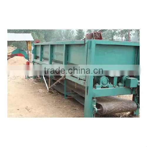 Timber barking machine in the forest