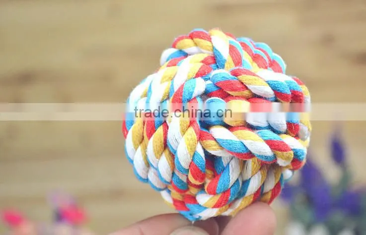 wholesales colorful 8cm cotton rope pet ball,pet toys
