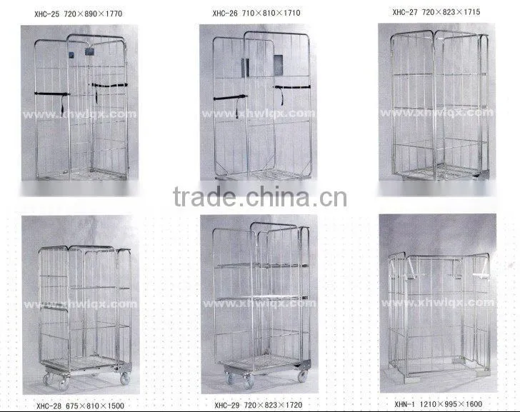Folding hand trolley/storage cart/roll cage