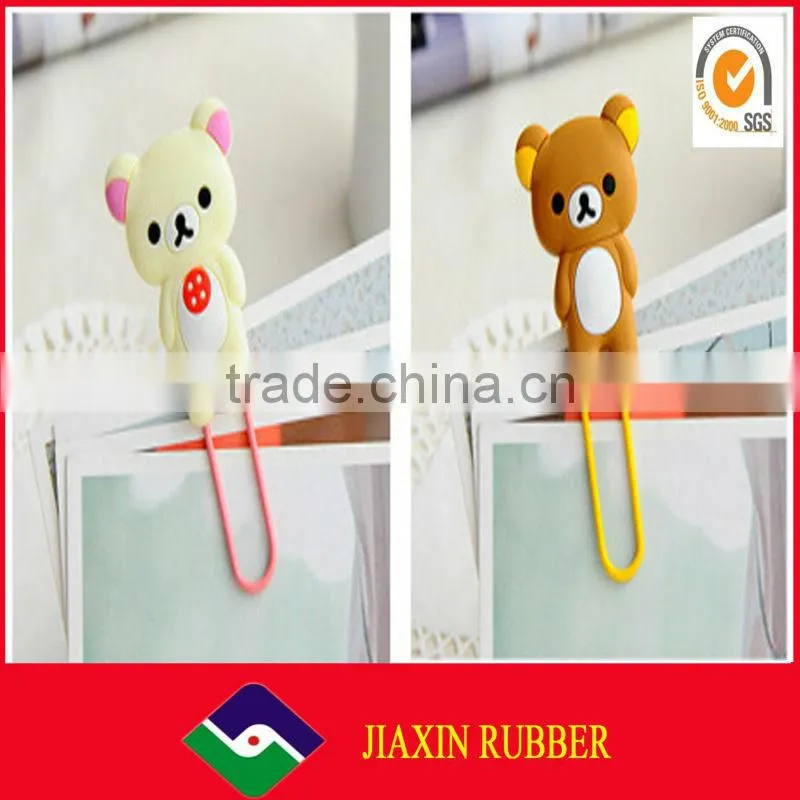 OEM cute promotional silicone plastic beautiful 3d bookmark design