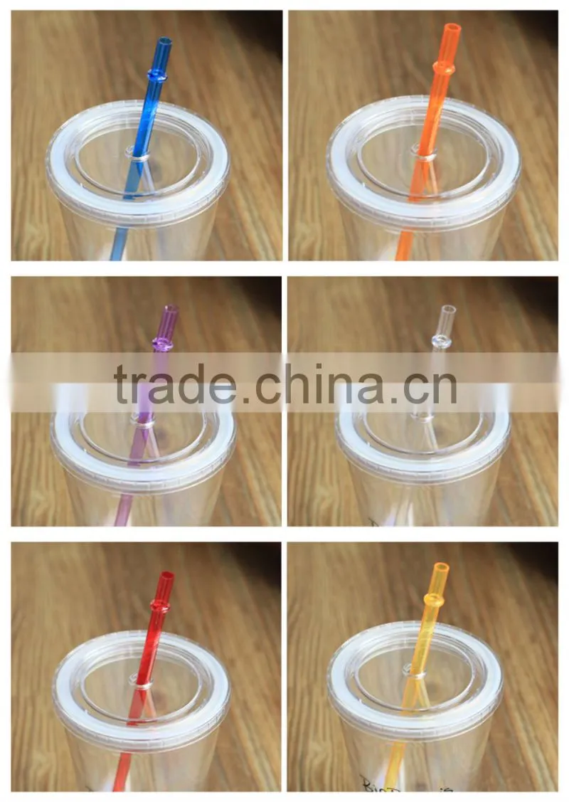 Reusable Straws Color Hard Plastic drinking straws