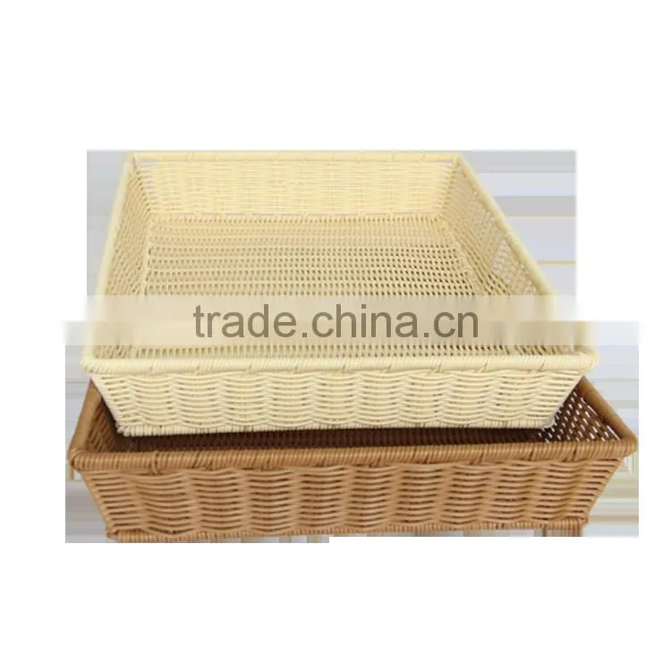 Plastic rattan woven vegetable storage equipment for food display