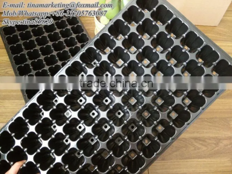 China Manufactory Black Plastic Vegetable Nursery Seed Starting Tray with 72 Cell Rooting Plugs Ready to Plant Seed Tray