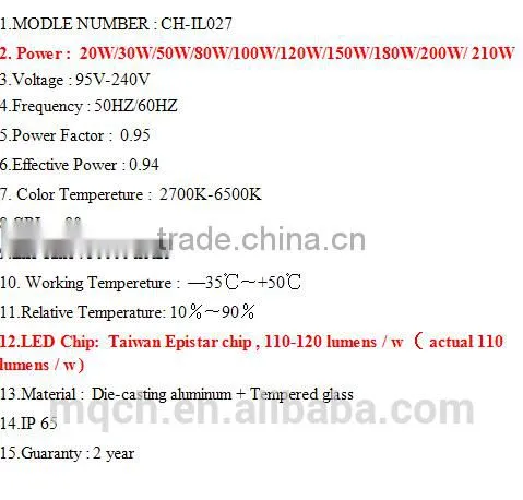 most powerful good heat dissipation 20w/30w/50w/80w/100w/150w/180w/200w led high bay light