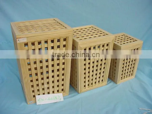 wooden laundry basket,dirty clothes basket -KD