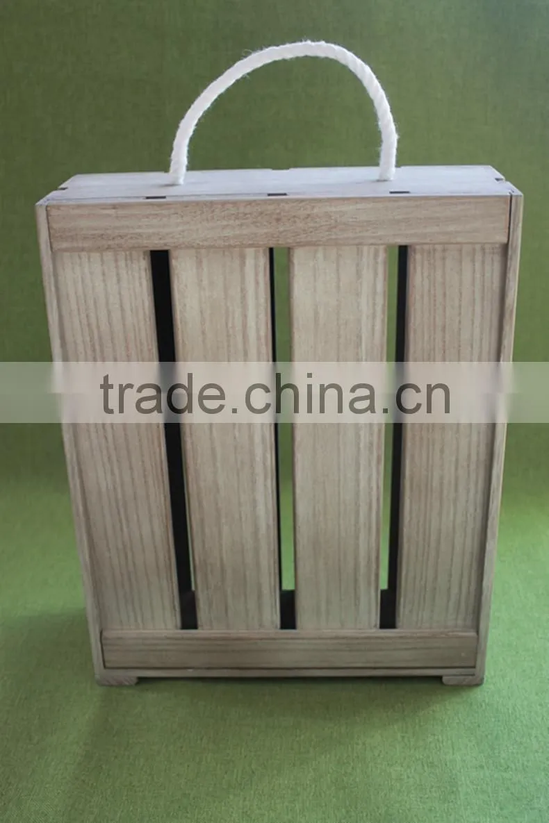 2016 Unfinished wooden wine box wine glass packing box wooden wine boxes for sale
