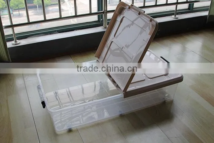New Design Plastic Transparent Storage Box With Double Open Lid