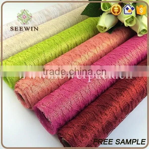 2015 New Mesh design, Colorful Flower Wrapping Lace Mesh for Wedding