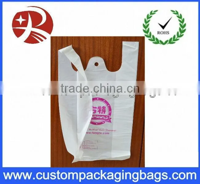 plastic biodegradable t-shirt bag with printing