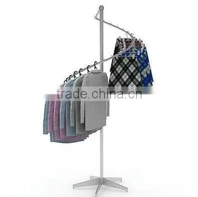 Supermarket Metal Revolve Clothes Display Rack