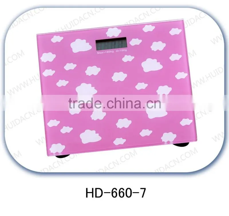 Bathroom tempered glass electronic body weighing scale