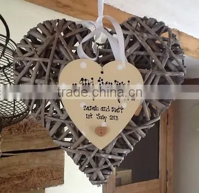 Christmas wicker heart-shape wreath & Wicker hanging heart & wicker Christmas crafts