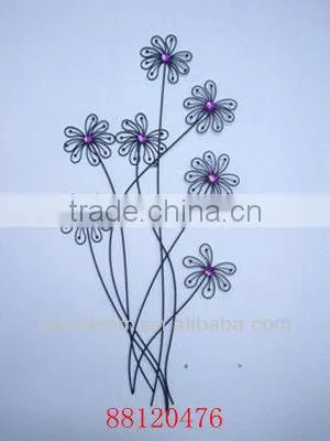 Metal Flower Wall Decor with Color Jewelry