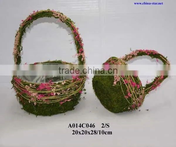 moss flower girl basket