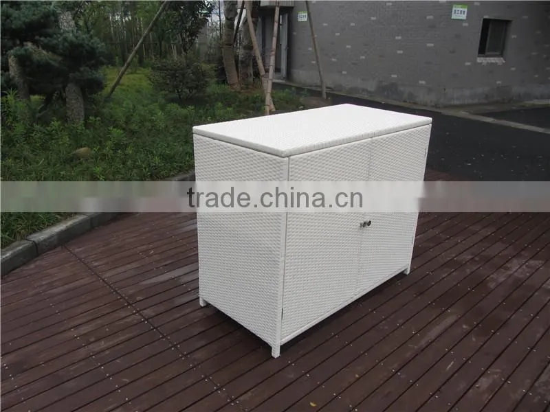 Two Trays Garden Outdoor Accessory Rattan Wicker Cabinet