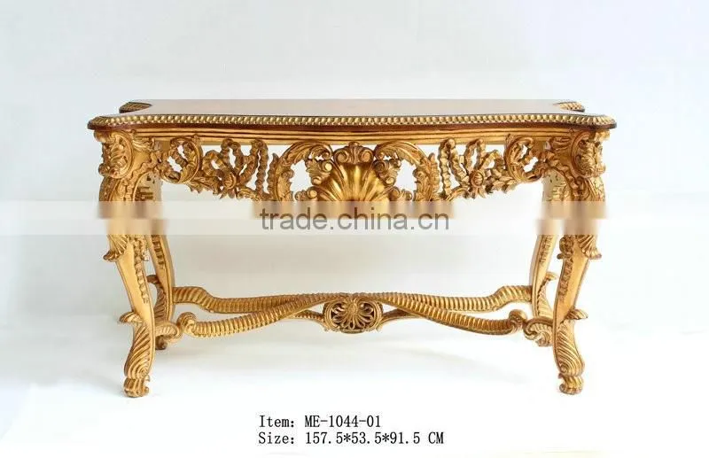 French antique wall mirror and console table