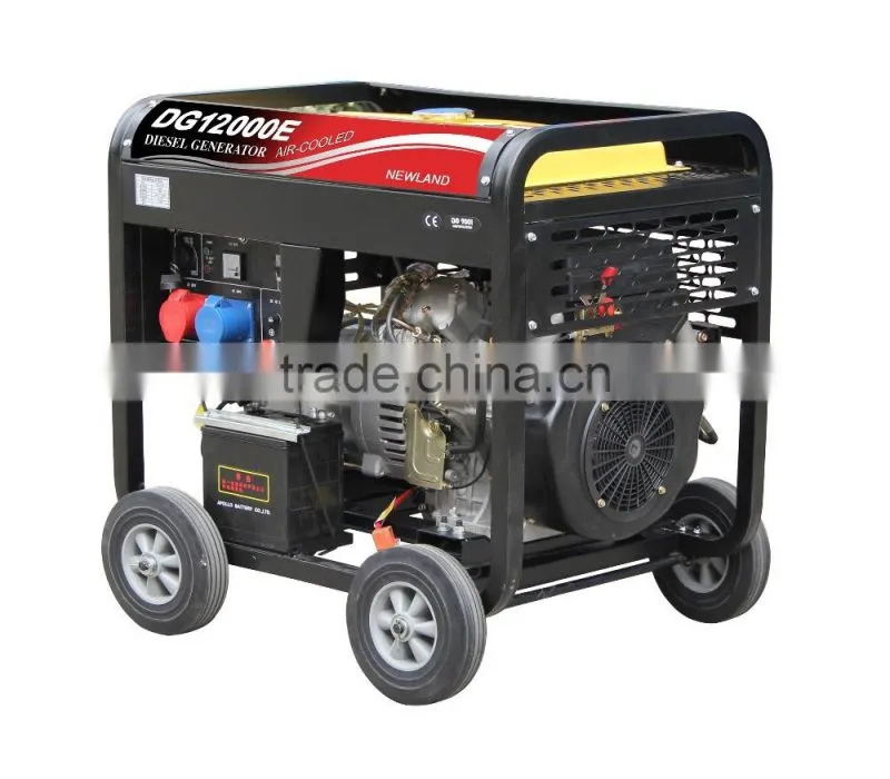5kw diesel engine generator strong square frame with big 4 wheels generator manufacturer