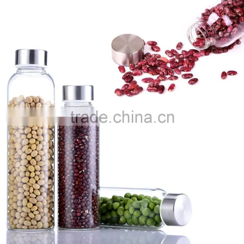 Hot Selling New Clear Glass Sport Water Bottle With Protective Bag 360ml/550ml Fruit Outdoor Bike Bottles Excellent Qualtiy