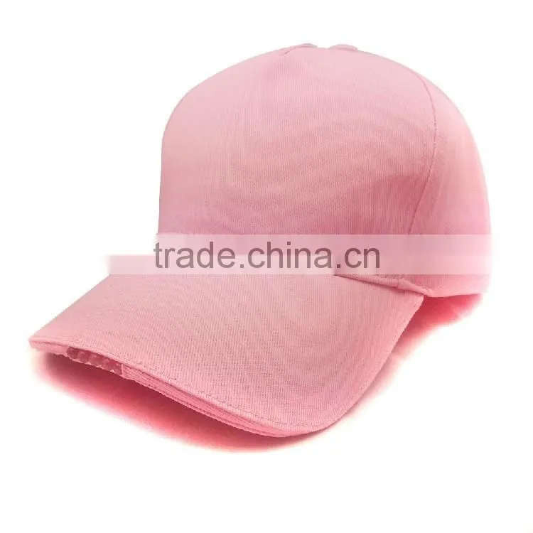 2016 custom plain 100% cotton baseball cap and 5 panel led hat