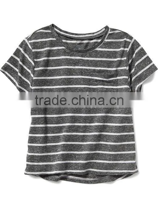 Child Girls Linen Blend Basic Tee HST8063