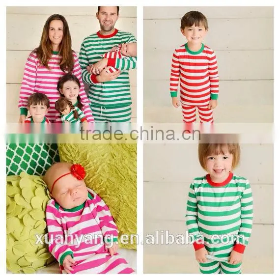 stripe knit cotton matching family pajamas