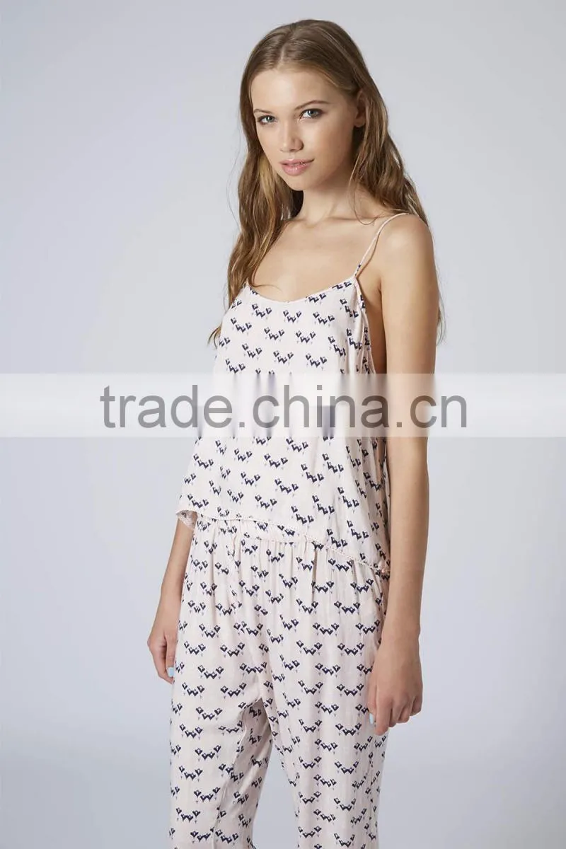 Heart print sleeveless girl in pajamas photo