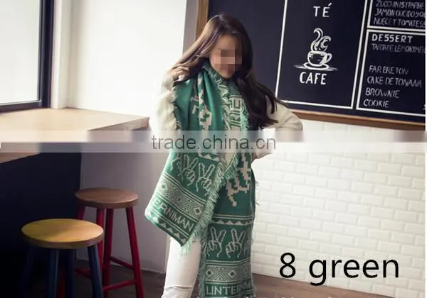 Korean style fashion latest design long acrylic candy color choice elegant wear shawl scarf womens