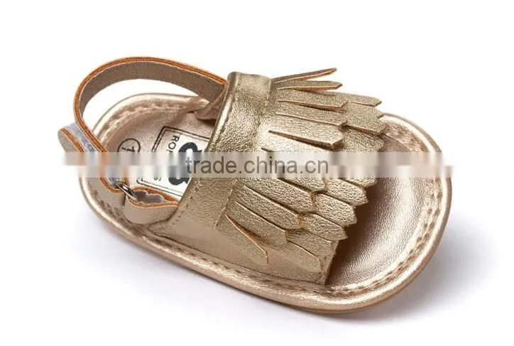 2017 summer design, PU leather baby summer sandals